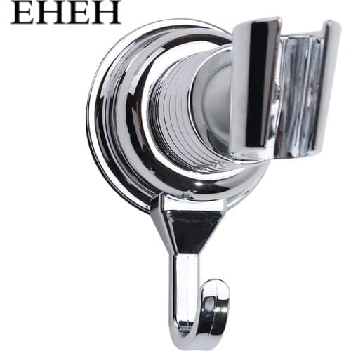 EHEH Chrome-Plate Shower Head Holder ABS Plastic 360 Degrees Adjustable Vacuum Suction Cup Showerhead Support Brackets