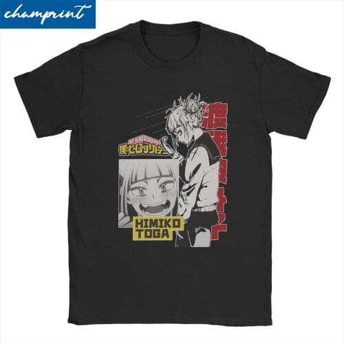 Himiko Toga Hero Style T Shirts Men Women Creative T-Shirts Round Neck Boku No My Hero Academia Manga Tees Classic Clothing