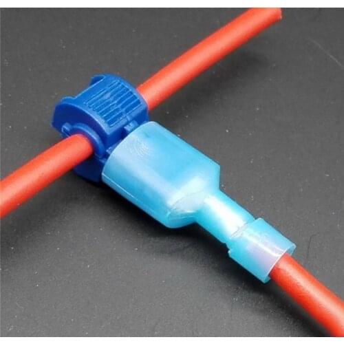15 Sets 3 Size T Shape Wire Cable Connectors Terminals Crimp Scotch Lock Quick Splice Electrical Car Audio for Soft Wire