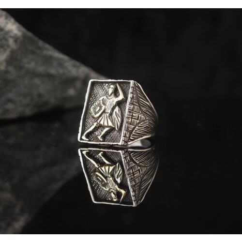 925 Sterling Silver Engraved Traditional Handmade Turkish Signet Ring Jewelry Gift Women Men Best Craftmanship