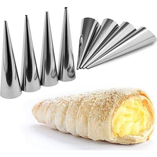 2 Style Conical Tube Cone Roll Moulds Spiral Croissants Molds Cream Horn Mould Pastry Mold Cookie Dessert Kitchen Baking Tool
