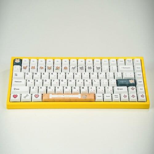 Shiba Inu Dog Bone Design XDA PBT Keycaps For Cherry Switch Mechanical Gaming Keyboard 6.25x Spacebar Japanese Character Key Cap