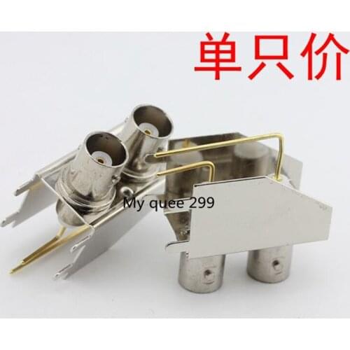 Metal BNC double - level mother - seat double - line monitoring video Q9 double - row female socket twin