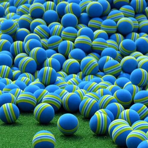 NEW 50pcs/bag EVA Foam Golf Balls Yellow Rainbow Sponge Indoor Practice Training Aid