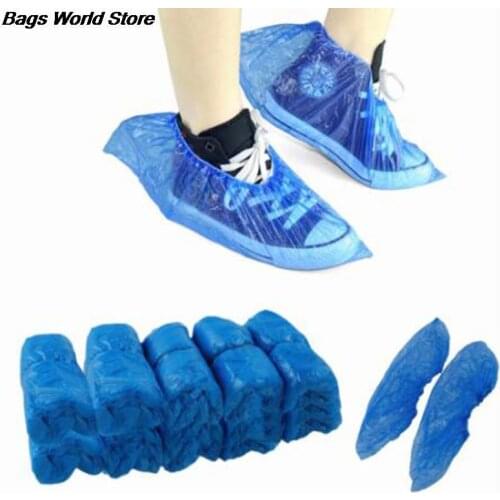 100Pcs Disposable Plastic Anti Slip Boot Safety Shoe Cover Cleaning PVC Plastic Over Shoes Shoe Boot Covers Carpet Protectors
