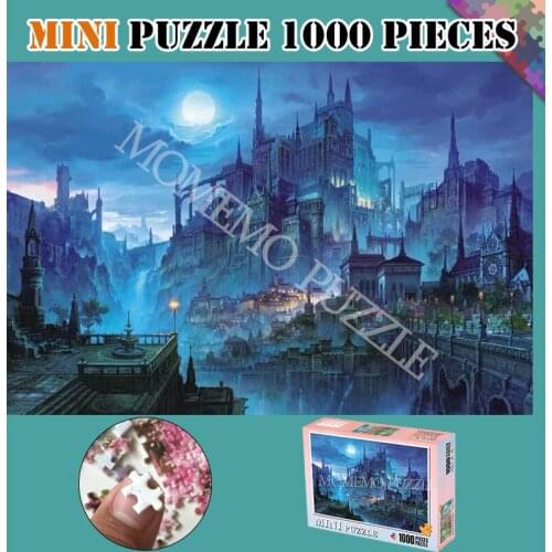 1000 Pieces Mini Wooden Puzzles The Castle Assembling Landscape Jigsaw Picture Puzzles for Adults Children Puzzle Games Toys