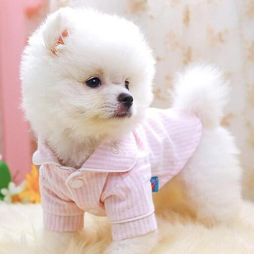 Pet Pajamas Cat Dog Clothes Soft Cotton Striped Pajamas Home Sleepwear Costume Pet Supplies Pet Products Home Garden 2021