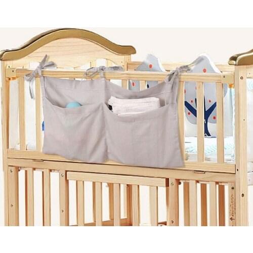 Baby Bed Hanging Storage Bags Cotton Newborn Crib Organizer Toy Diaper Pocket for Crib Bedding Set Accessories Nappy Store Bags
