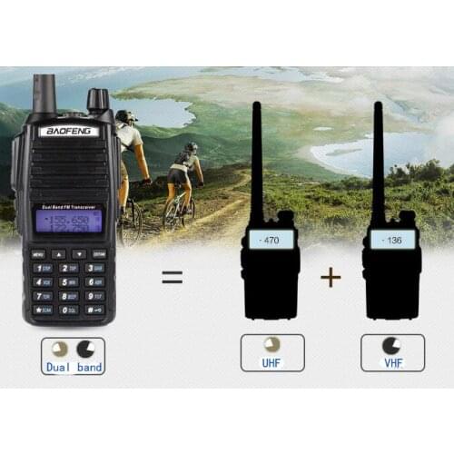 Professional dual band vhf uhf Walkie Talkie 10km PTT Vox For Portable CB Radio Station Handy radio uv82 baofeng uv-82 handphone