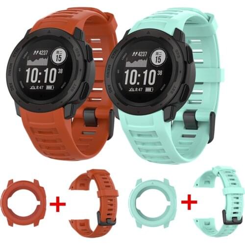 For Garmin Instinct Strap + Protective Case Cover For For Instinct Garmin Smart Watch Band Replacement Bracelet Accessories