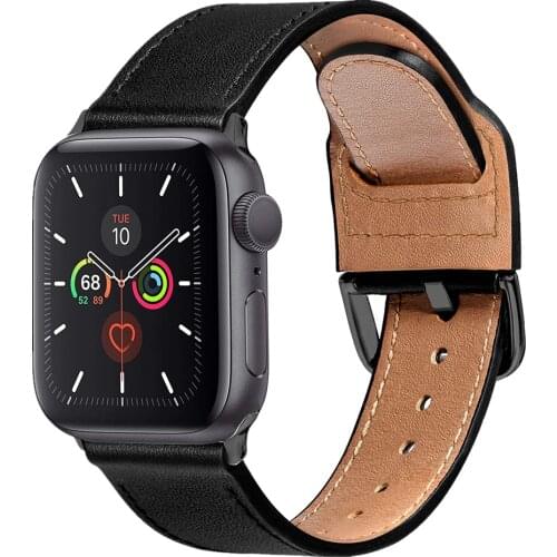 Wristband for iWatch SE Series 6 5 4 Band 40mm 44mm Replacement Genuine Leather Strap for Apple Watch 6 SE 3 38mm 42mm Bracelet