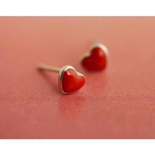 1 Set 925 Sterling Silver Stud Earrings for Women Small Mini Earring Piercing Earings Jewelry Brincos Heart Earrings Cute Gift