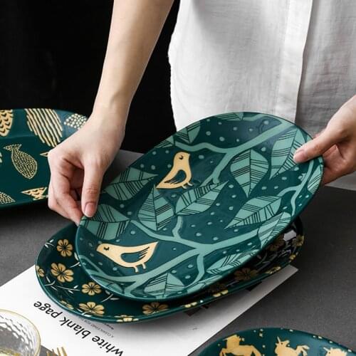 12 inch net celebrity ins ceramic household oversized rectangular fish plate steamed and grilled fish plate microwave tableware