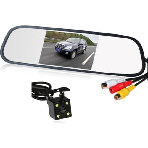 Parking Monitors System LED Night Vision Car Rear View Camera With 4.3 inch Car Rearview Mirror Monitor for ford mondeo fusion