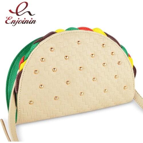 Cute Taco Shaped Crossbody Bag for Women Novelty Purses and Handbags Girl Cartoon Chain Shuoulder Bag Unique Female Clutch