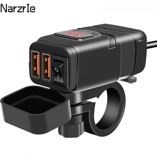 QC 3.0 Universal Motorcycle Car Truck Boat Dual USB Motorcycle Charger Socket for Phone Tablet Camera Usb Socket Motorcycle