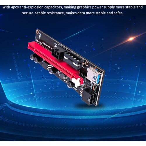 VER009 Riser Adapter Card Adapter USB 3.0 PCI-EVER 009S Express 1X 4x 8x 16x 15-pin to 6-pin DU55