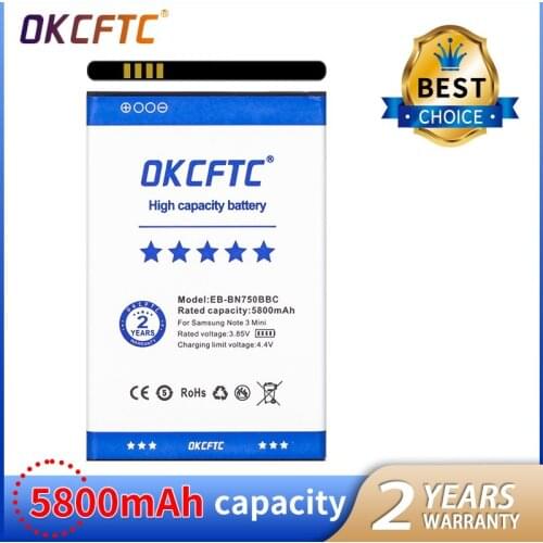 Battery EB-BN750BBC EB-BN750BBE 5800mAh For Galaxy Note 3 Neo N750 N7505 N7502 N7500Q N750K N750S E510