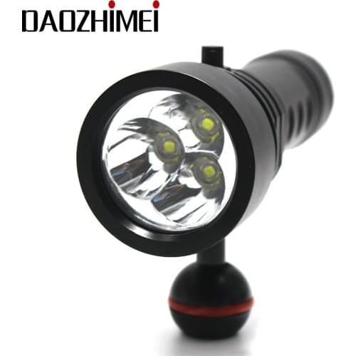 8000 lumen Underwater Video Diving Flashlight 3 XML L2 White Light Dive Torch Video Dive Flashlight Lamp