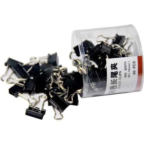 60 pcs/lot Mini Metal Paper Clips 15mm black Clip for Book Stationery School Office Supplies High Quality