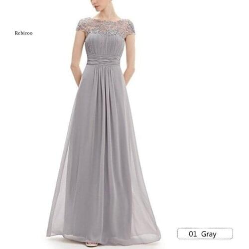 Elegant Evening Dresses New Fast Shipping Black Lace Open Back Ruched Bust cap sleeve long chiffon robe de soiree