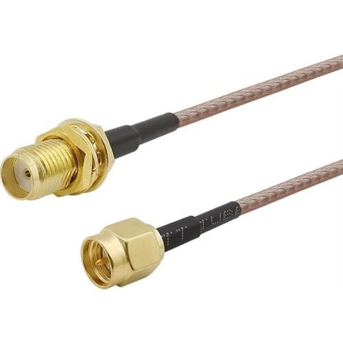1Pcs RG316 Cable SMA Male Plug to SMA Female Nut Bulkhead Connector Coaxial Coax Jumper Pigtail Cable for WIFI Radio Antennas