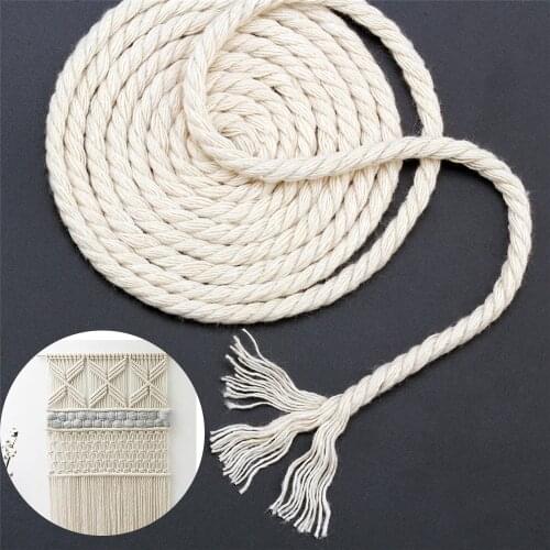 10M Cotton Rope 4mm Thickness Tapestry Woven Rope Braided Wire Rope Binding Strapping DIY Craft Handmade Decoration Cords
