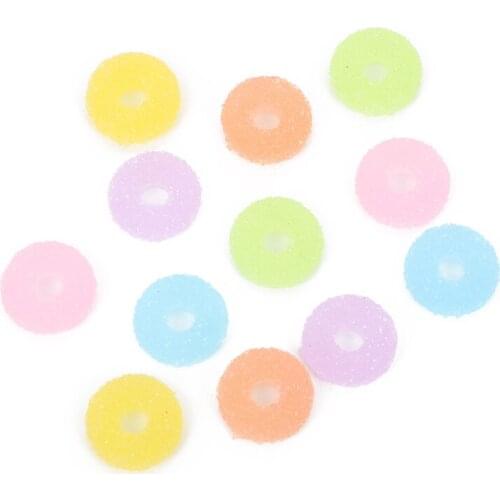 10Pcs 7 Colors Simulation Fudge Donuts Resin Scrapbooking Kawaii Accessories Cabochon Flatback Decoration Craft Embellishment