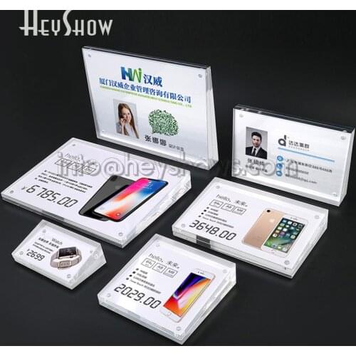 10PCS Acrylic Phone Price Tag Holder Tablet Label Frame Watch Sign Display Stand For Menu Name Card Jewelry Furniture Perfume PC