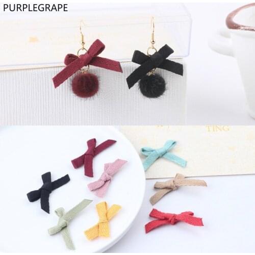 DIY hand made material earrings jewelry accessories ribbon belt with bow children baby pendant hair accessories hair rope 10pcs