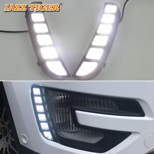 12V Daytime running lights For Ford Explorer 2016 2017 Daylights LED Drl with turn signals for cars fog lights auto headlights