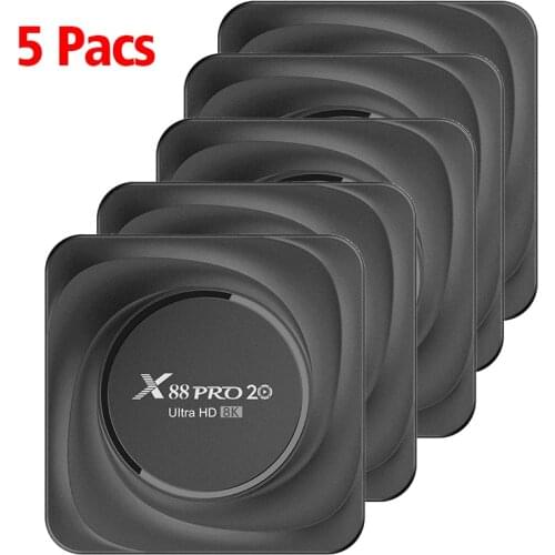 5 Pacs Android TV Box Android 11.0 8K X88 PRO 20 HD 8GB 64GB128GB RK3566 2.4G 5G WiFi 1000M Bluetooth 4K HD Smart Set Top Box