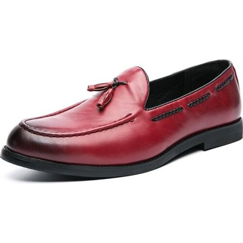 78Mens Shoes Custom made Large Size Comfortable Wear resistant Casual Fashion Tasseled Loafers High Quality Korean Small Leather
