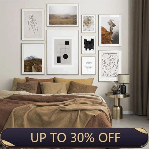 Modern Boho Style Nature Scene Abstract Canvas Painting Wall Art Posters and Prints for Living Room Home Decoration NO FRAME