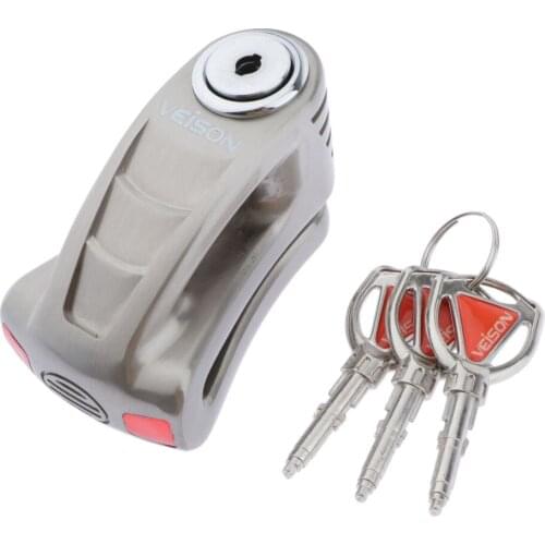 Disc Brake Lock(6mm dia pin), Motorcycle Lock with 3 Keys, Anti-Theft Wheel Lock (50x80mm)