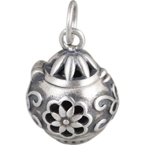 BOCAI 2021 Trend New Real S925 Pure Silver Jewelry Retro Fashion Hollow Artistic Temperament Aromatherapy Sachet Woman Pendant