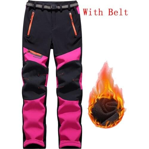 Softshell Hiking Pants Women Mens Winter Warm Fleece Pants Sport Outdoor Skiing Camping Trekking Waterproof Windproof Trousers