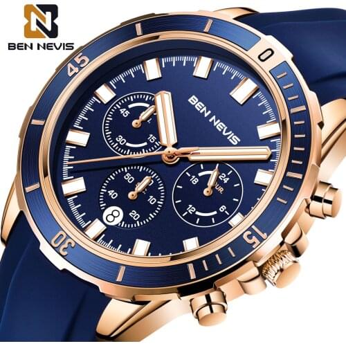 2021 New Fashion Mens Watches Top Brand Luxury Silicone Sport Watch Men Quartz Date Clock Waterproof Wristwatch Chronograph