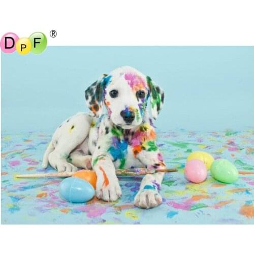 DPF drawing color dog diamond embroidery DIY 5D crafts diamond painting cross stitch needlework home decor Gift mosaic square