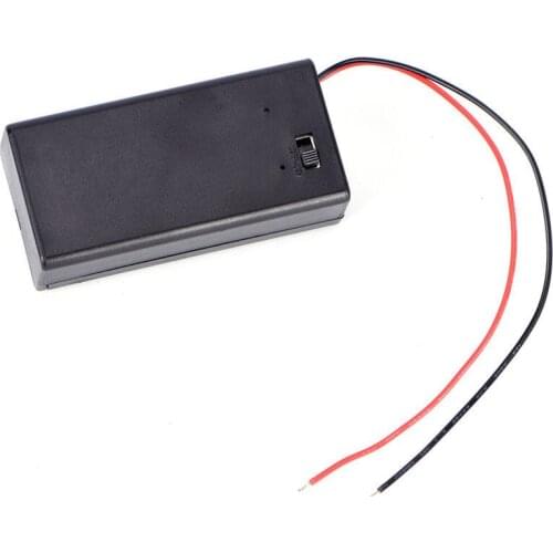 Hot sale 1PC 9V Battery Case 9V Volt PP3 Battery Holder Box DC Case With Wire Lead ON/OFF Switch Cover
