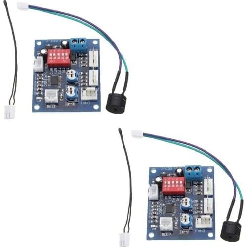 HOT-2 PCS DC 12V 4 Wire PWM PC CPU Fan Temperature Control Speed Controller Module CPU High-Temp Alarm