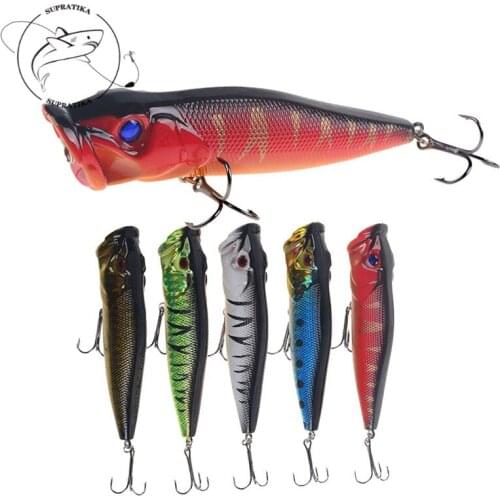 9cm/11g Artificial Popper Floating Wobblers Fishing Lure Hard Bait 3D Eyes Freshwater Anti-Corrosion Bionic Plastic Fishing Bait