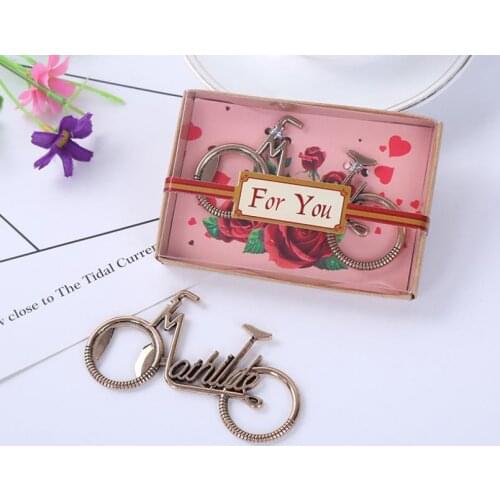 50pcs/lot Metal Beer Bottle Opener Luxury Bike Bicycle Keychain Key Rings For Lover Biker Bottle Openers Creative Gift