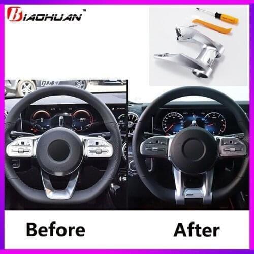 For Mercedes A200 C200 C260 CLA C118 GLB GLA H247 W205 W213 steering wheel modified chrome bright strip car sticker accessories