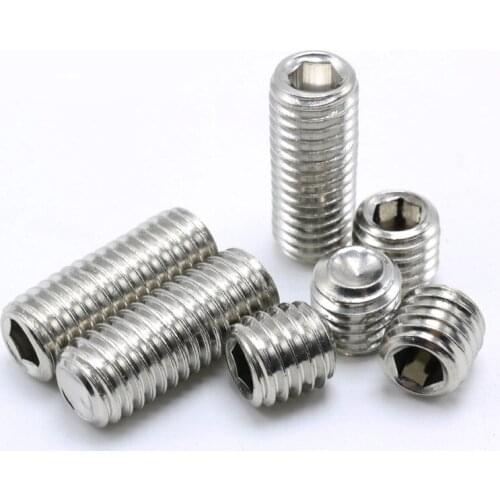 Hex Set Grub Metric Thread Machine Headless Screws Hexagon Socket Bolt 304 Stainless Steel M4 M5 M6 M8 M10
