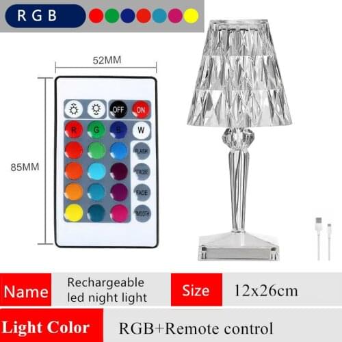 RGB Desk Night Light USB Crystal Projector Atmosphere Led Table Lamp Room Decor Nights Lamp Lights For Bedroom Home Decoration