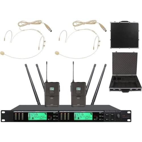 True Diversity Stage Microphone UHF Professional Vocal Headset Lapel Wireless Microphone System For Church meeting School KTV