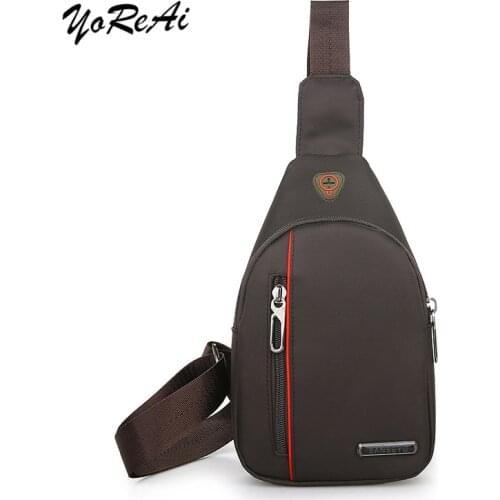Male Fashion New Men‘s Mini Nylon Chest Bag Ultralight Cross Body Earphone Hole Bags Waterproof Casual Small Male Shoulder Bag