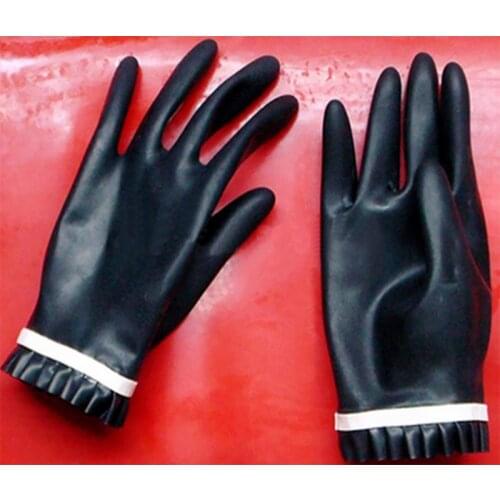 New hot sexy exotic outside club wear women men cekc zetai unisex latex black palm short pleated side gloves costumes XS-XXL