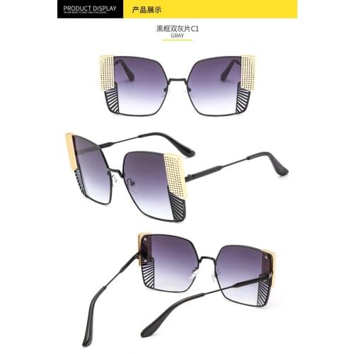 New Large Frame Metal Sunglasses Men and Women Celebrity Inspired All-match Fashion Sunglasses Cross-Border Glasses 3103